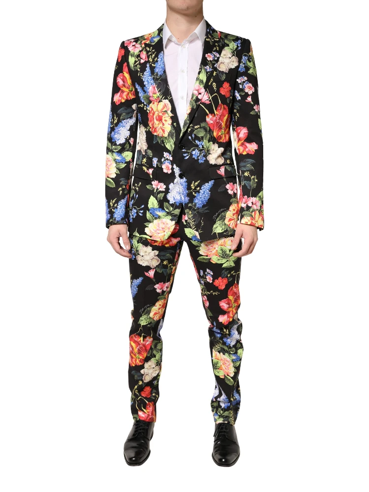 Black Floral Single Breasted MARTINI 2 Piece Suit alternative