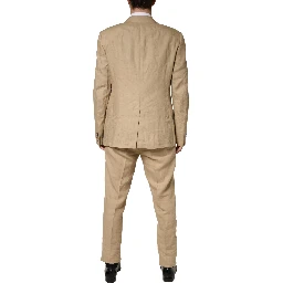 Beige TAORMINA Single Breasted Formal 2 Piece Suit