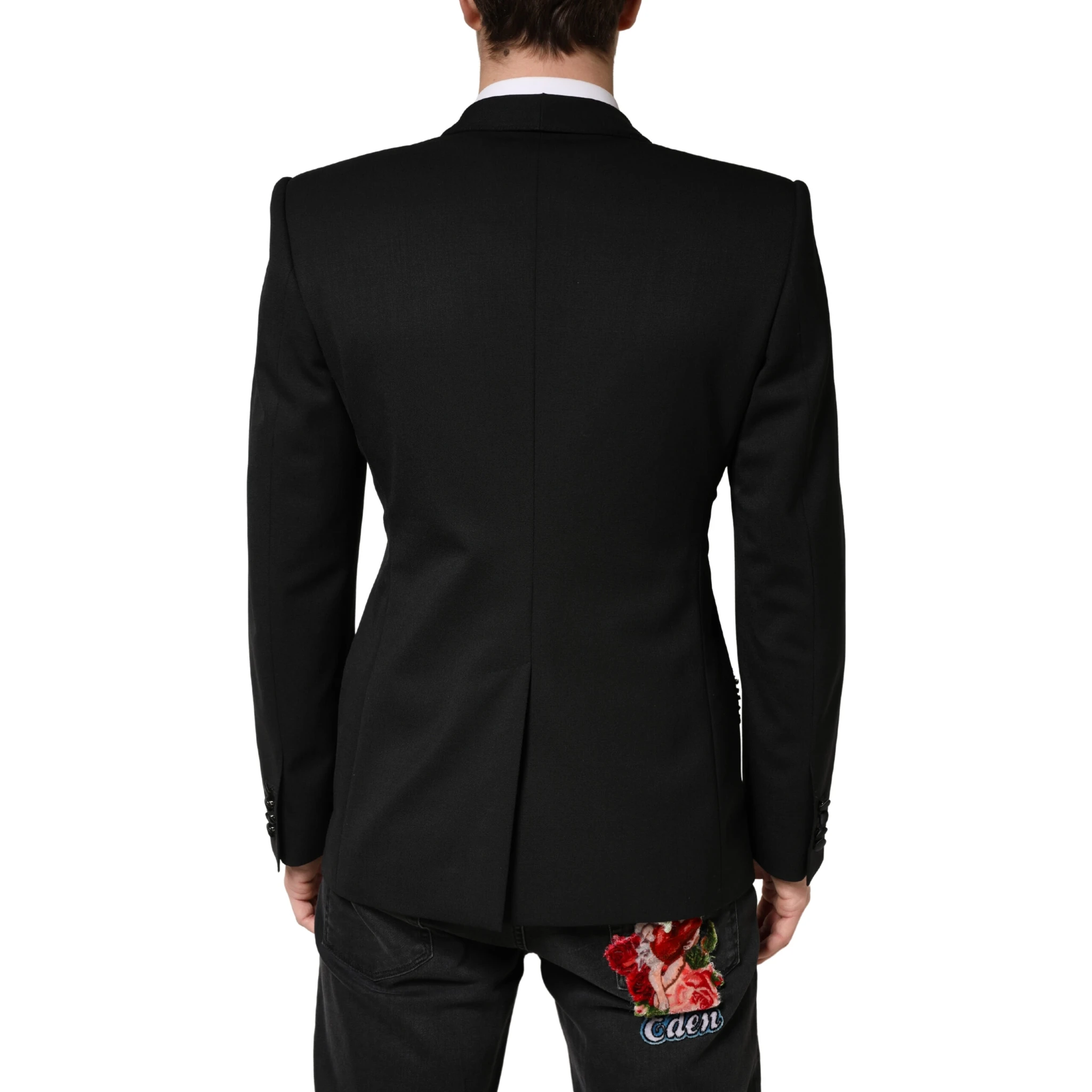 Black Embellished Single Breasted Blazer
