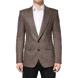 Brown Stripes Single Breasted Blazer