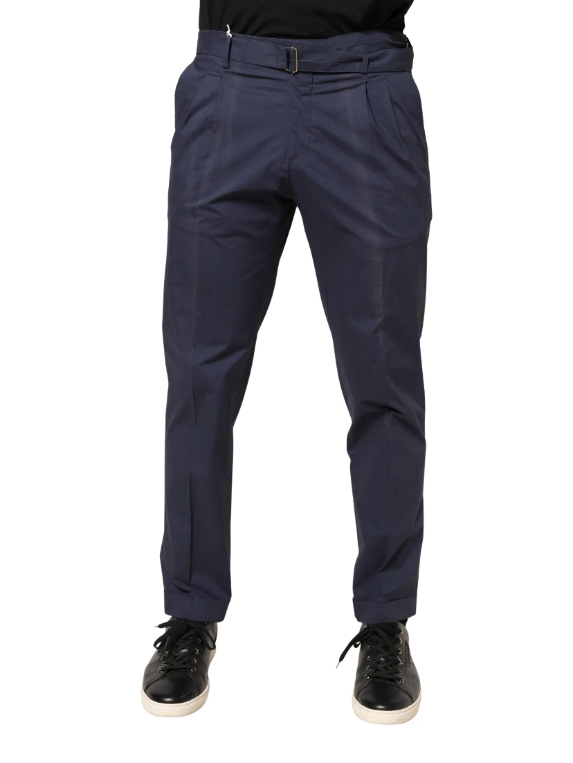 DarkBlue Wool Straight Formal Dress Trouser Pants