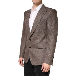 Brown Stripes Single Breasted Blazer