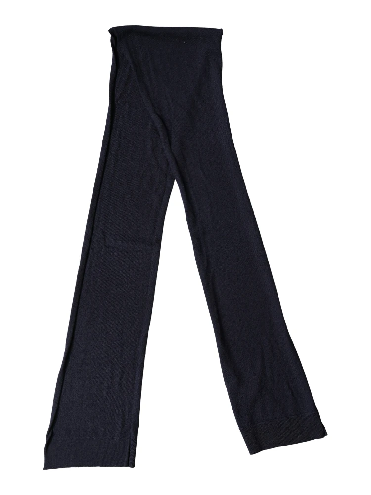 Black Wool Knitted Shawl Neck Wrap 200cm x 25cm  Scarf