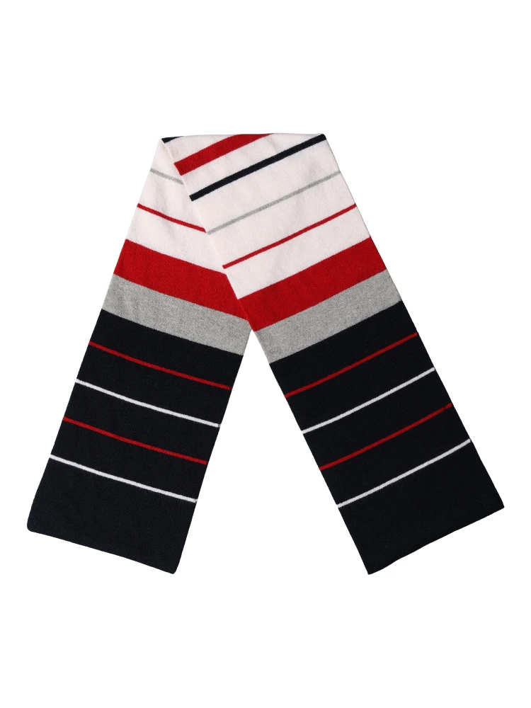 Multicolor Stripes Shawl Neck Wrap 119cm x 20cm  Scarf alternative
