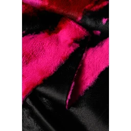 Pink Black Faux Fur Neck Wrap Fringes 200cm x 59cm Scarf
