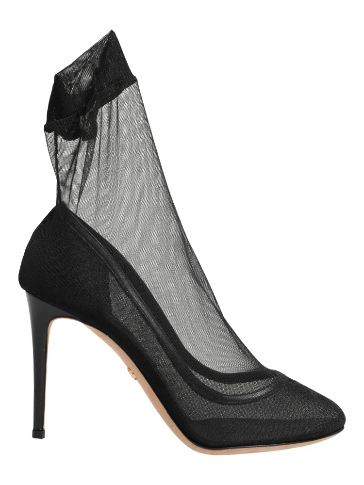 Black Nylon Stretch Mesh Sock Boots Shoes