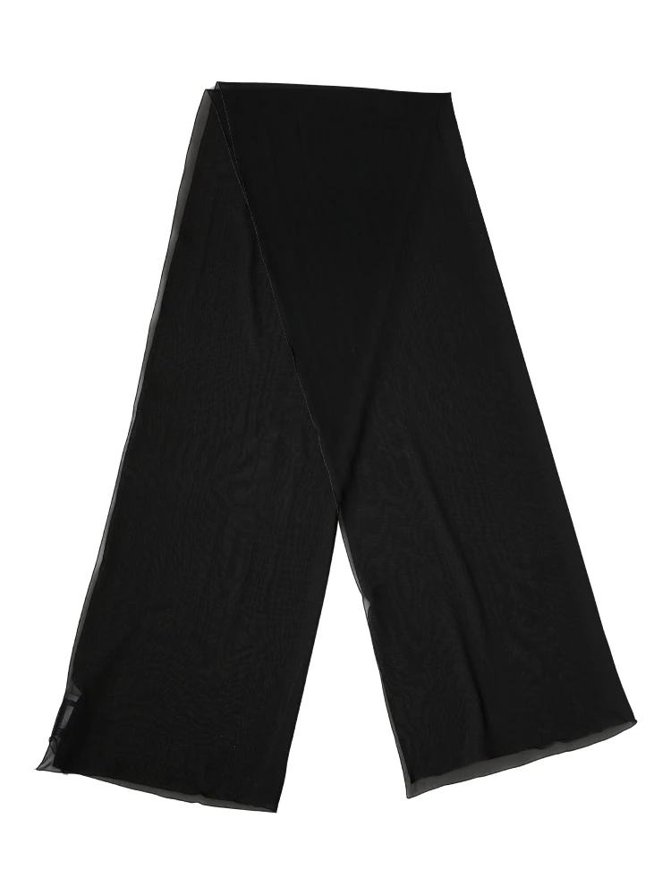 Black Silk Neck Wrap Shawl Stole 200cm x 64cm  Scarf alternative