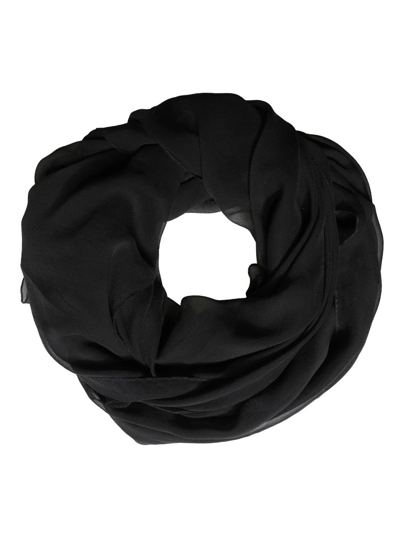 Black Silk Neck Wrap Shawl Stole 167cm x 126cm Scarf