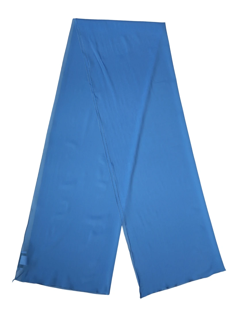 Blue Silk Neck Wrap Shawl Stole 200cm x 64cm Scarf