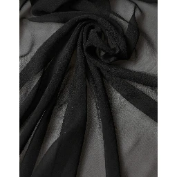 Black Silk Neck Wrap Shawl Stole 167cm x 126cm Scarf