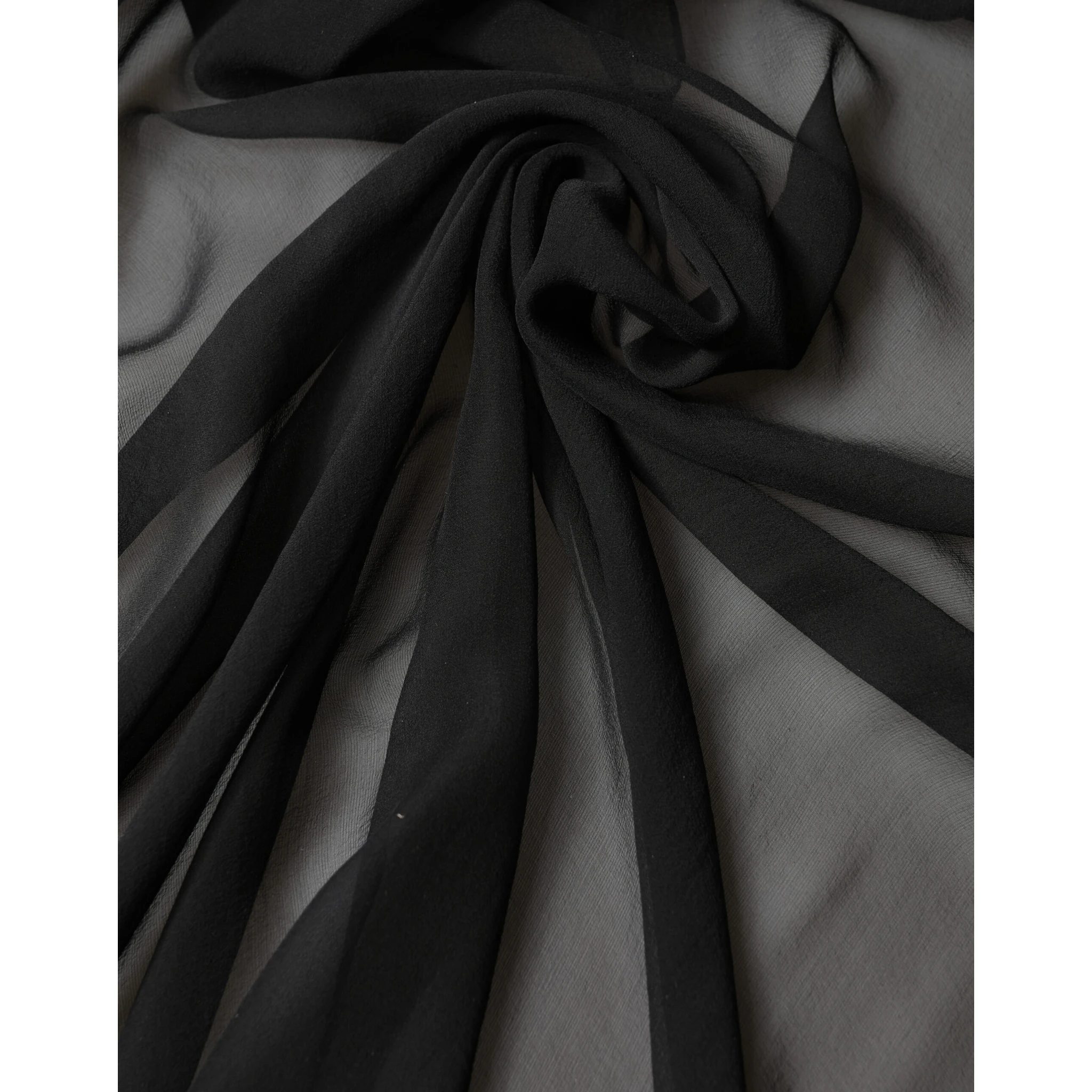 Black Silk Neck Wrap Shawl Stole 167cm x 126cm Scarf