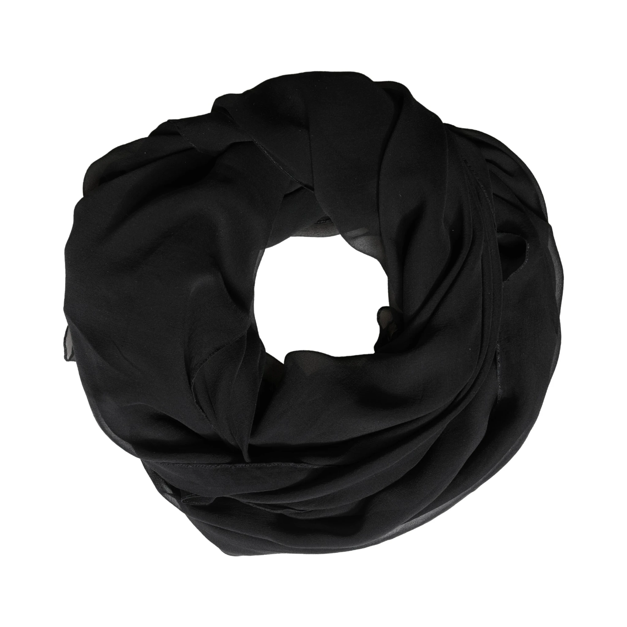 Black Silk Neck Wrap Shawl Stole 167cm x 126cm Scarf