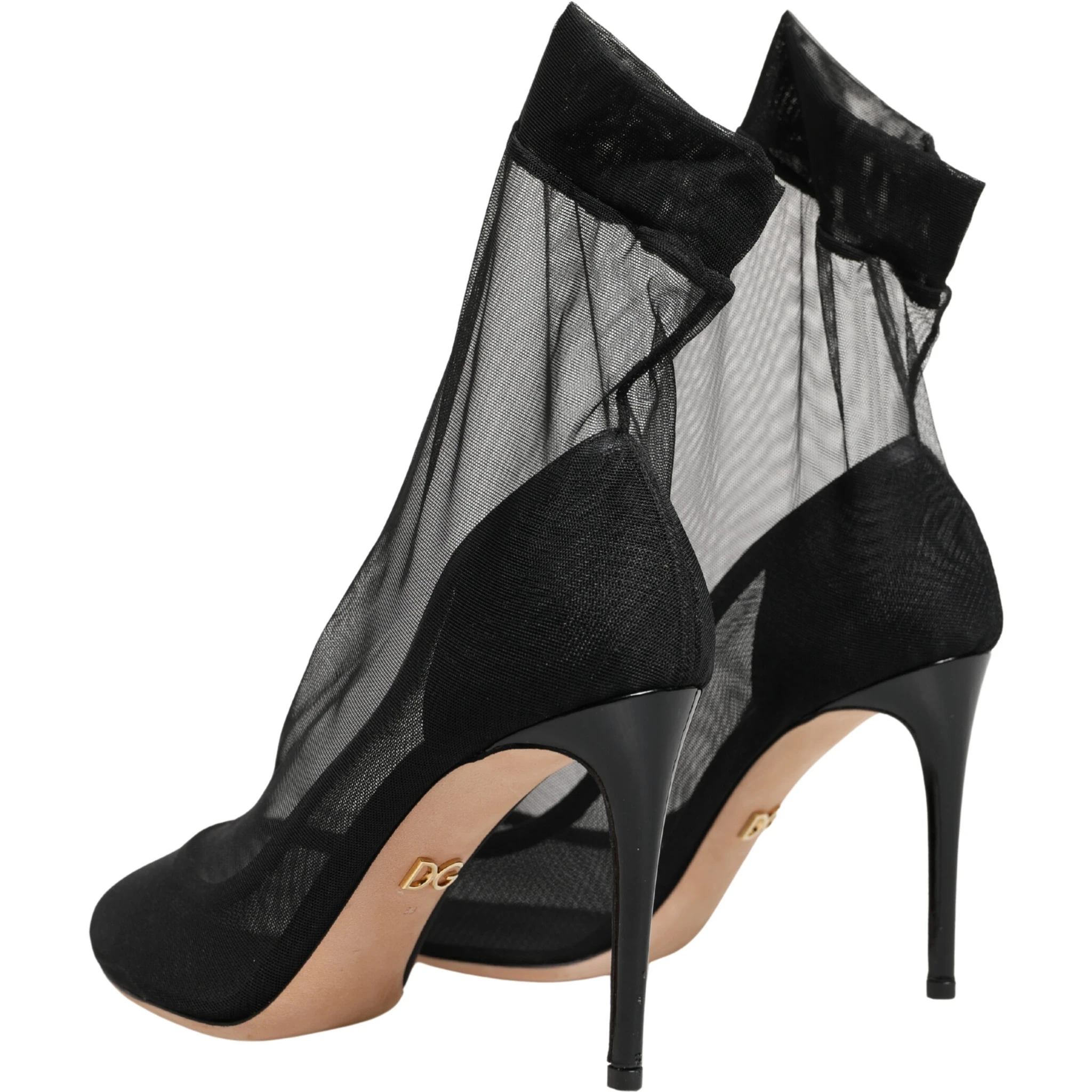 Black Nylon Stretch Mesh Sock Boots Shoes