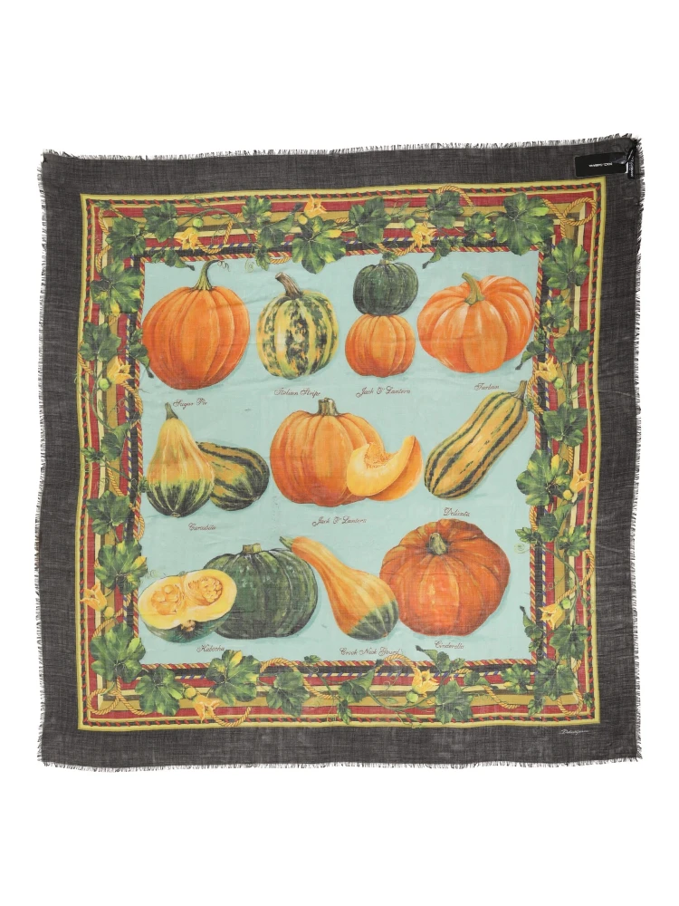 Multicolor Pumpkin Cashmere Stole 137cm x 133cm  Scarf