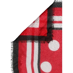 Red Polka Dot Print Square Stole 137cm x 134.5cm  Scarf