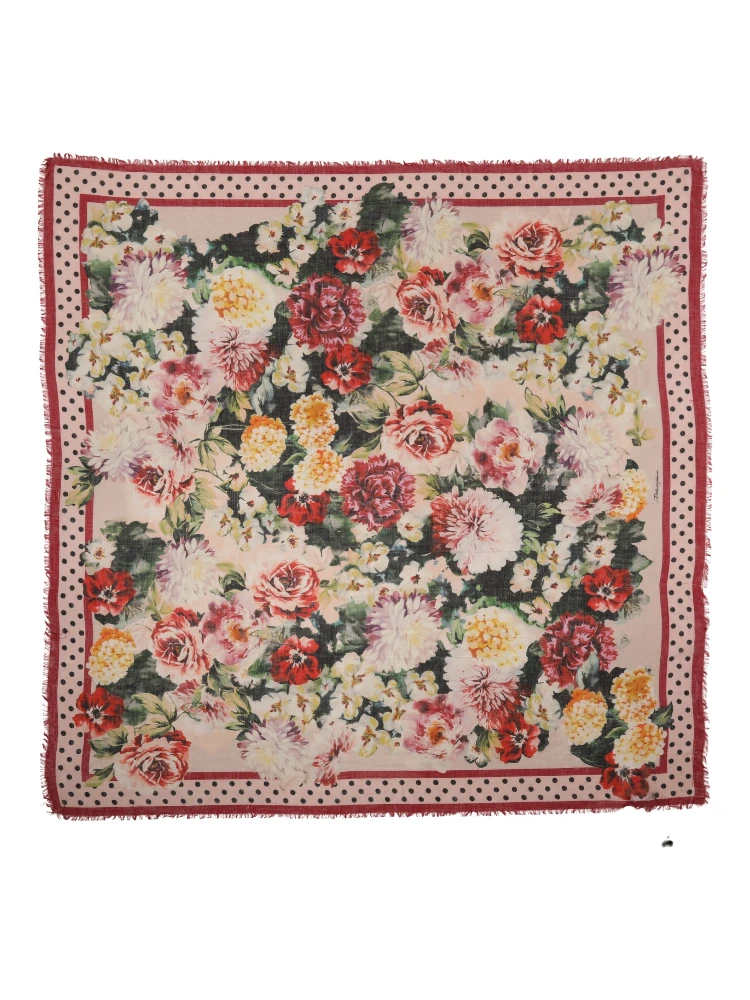Multicolor Floral Print Square Stole 133cm x 133cm Scarf