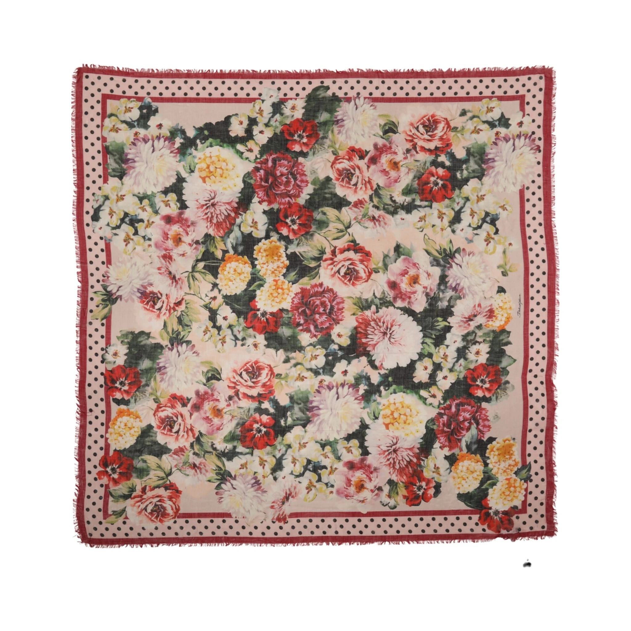 Multicolor Floral Print Square Stole 133cm x 133cm Scarf