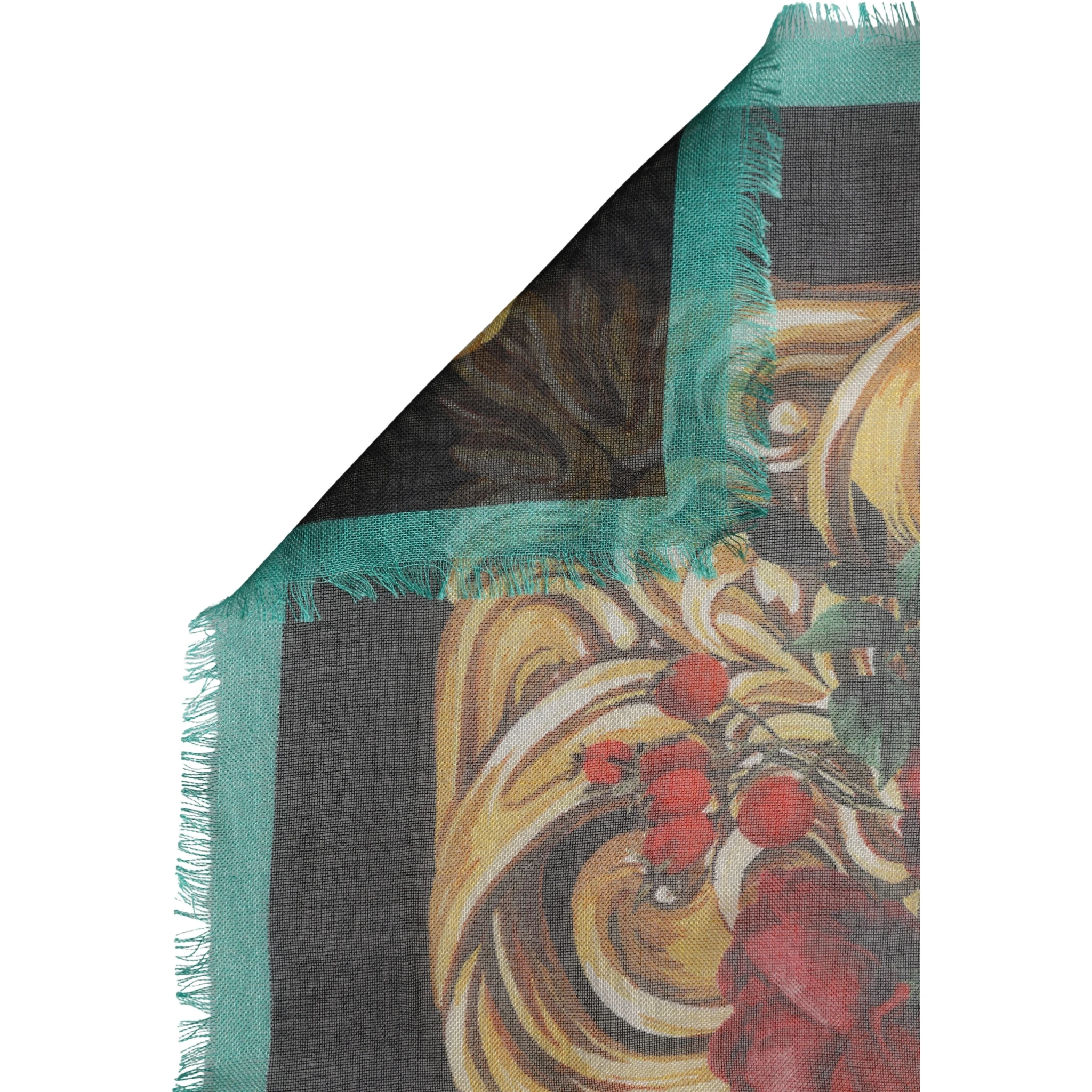 Multicolor Floral Cashmere Square Stole  Scarf