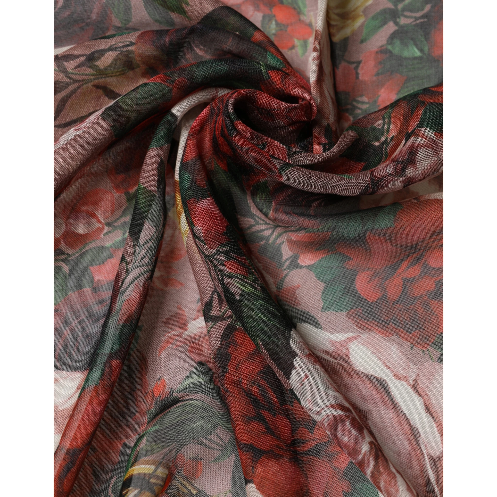 Multicolor Floral Cashmere Square Stole  Scarf