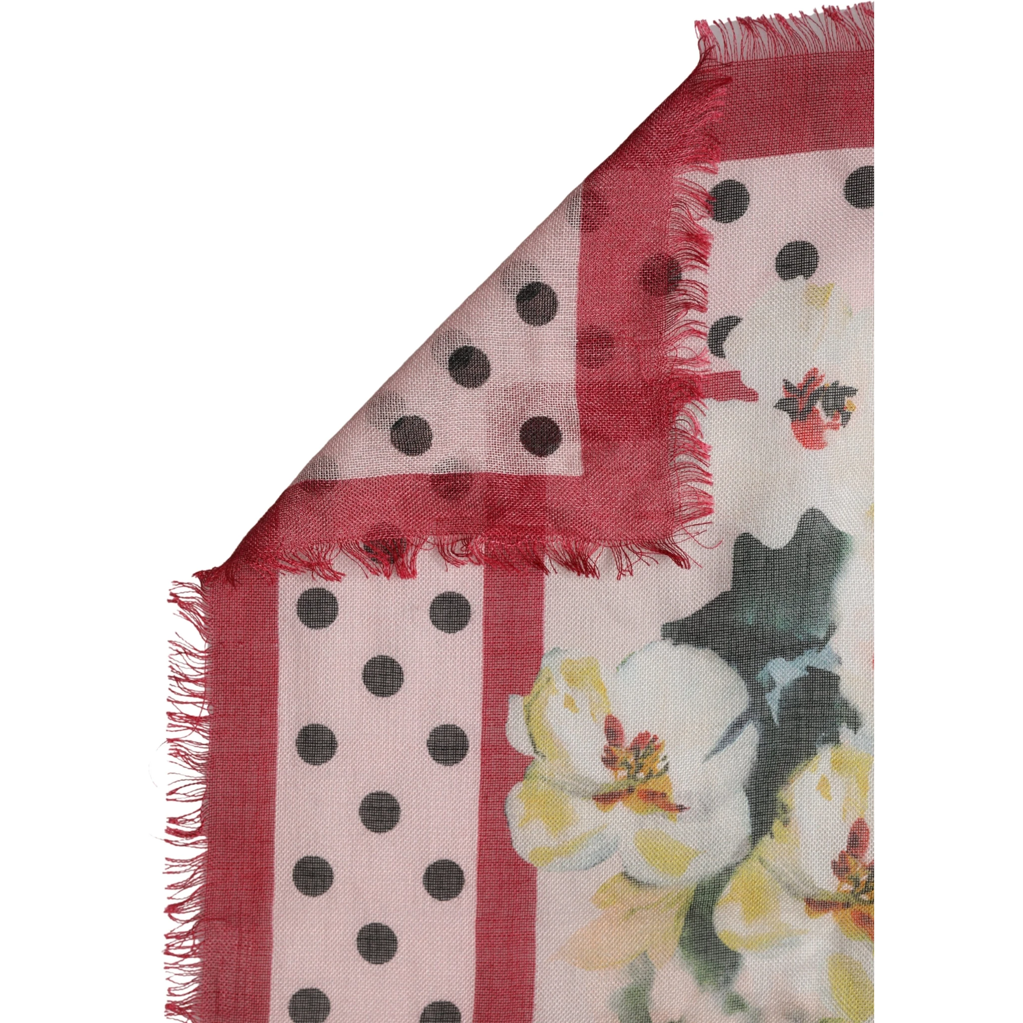 Multicolor Floral Print Square Stole 133cm x 133cm Scarf
