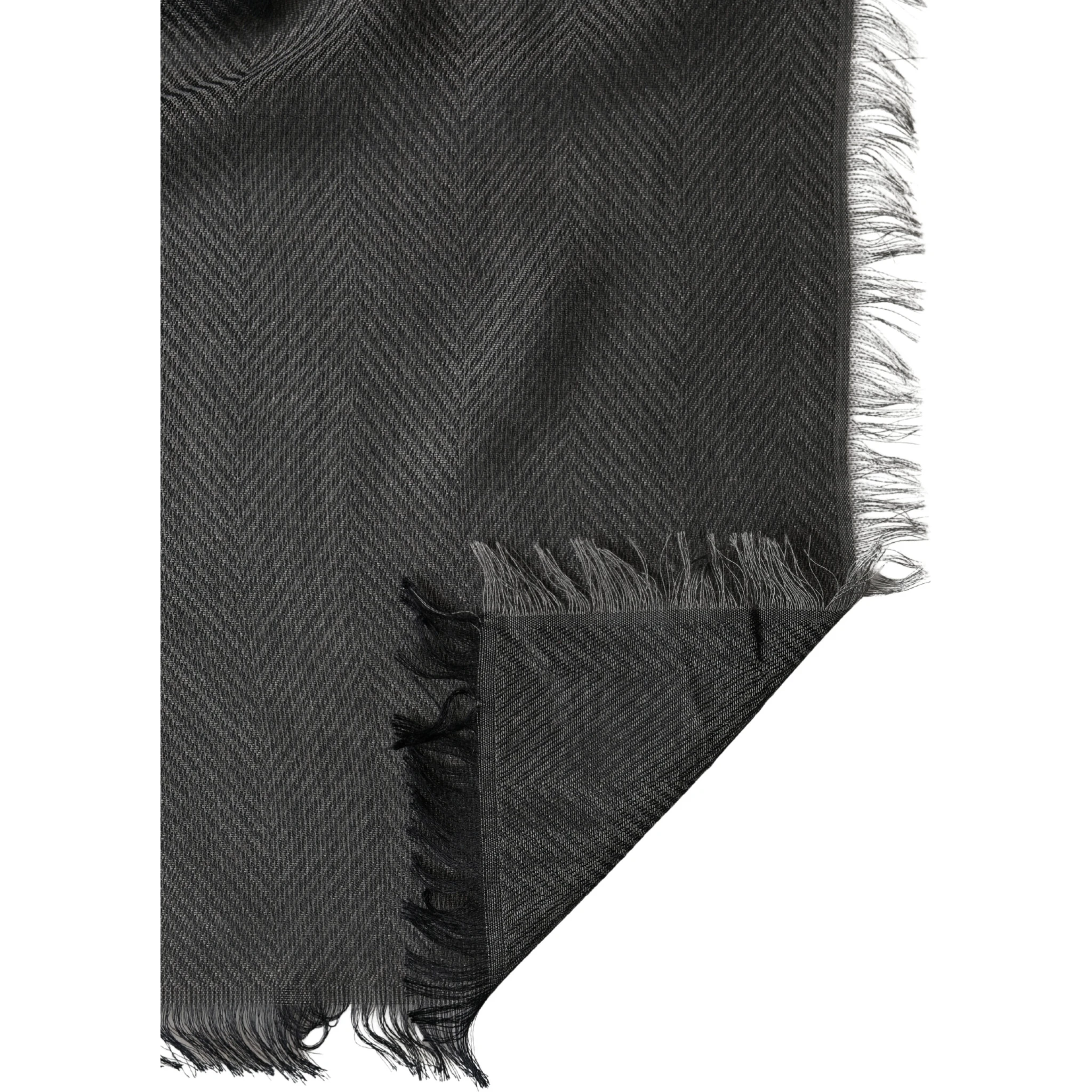 Black Modal Warmer Shawl Fringes 140cm x 134cm Men Scarf