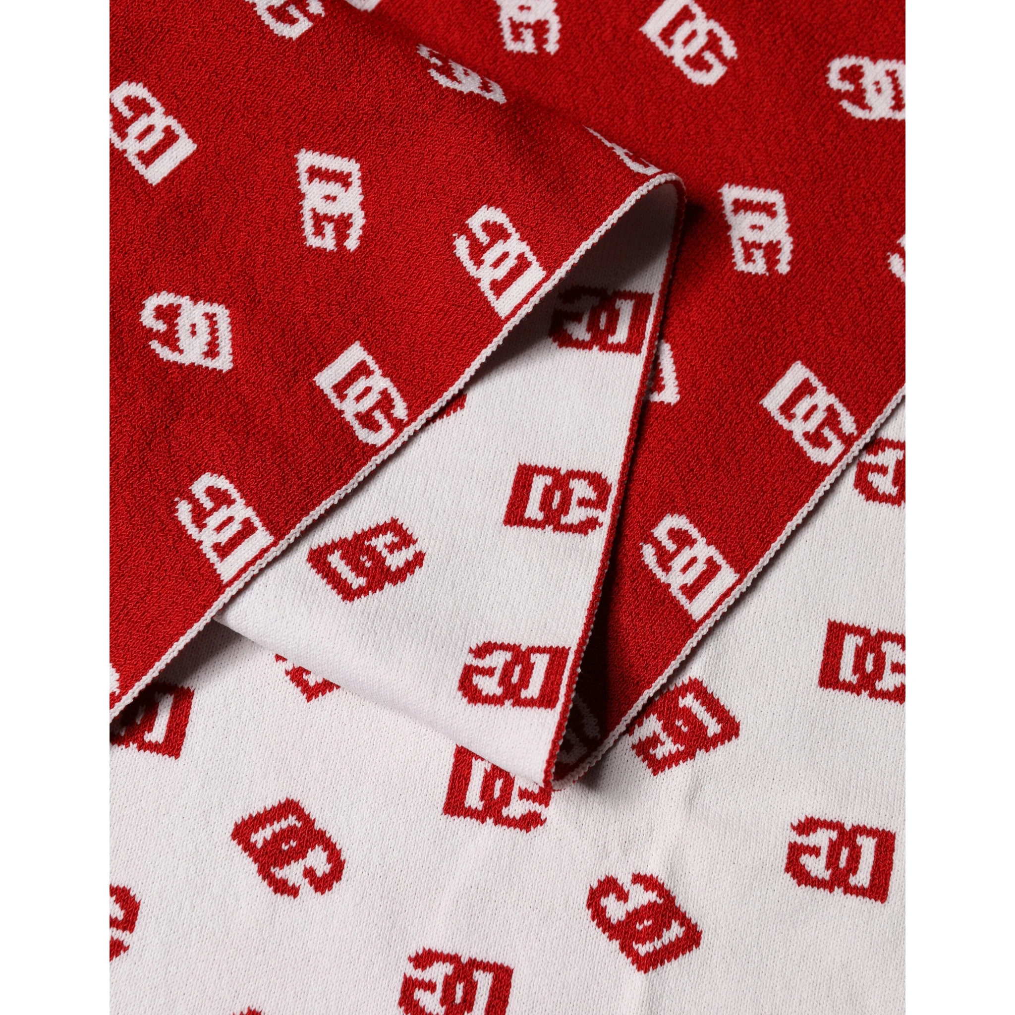 Red White Logo Print Foulard 201cm x 40.5cm  Men Scarf