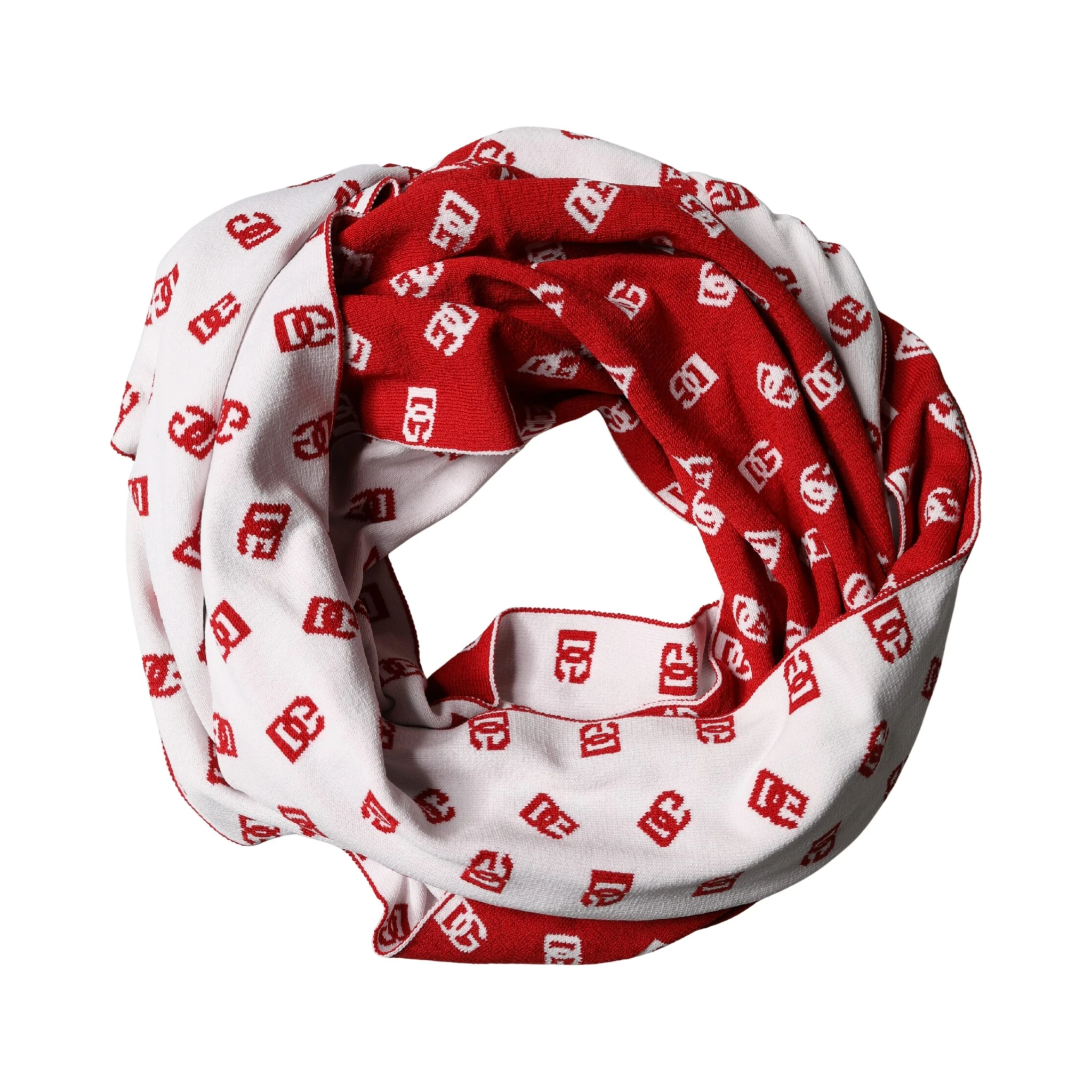 Red White Logo Print Foulard 201cm x 40.5cm  Men Scarf