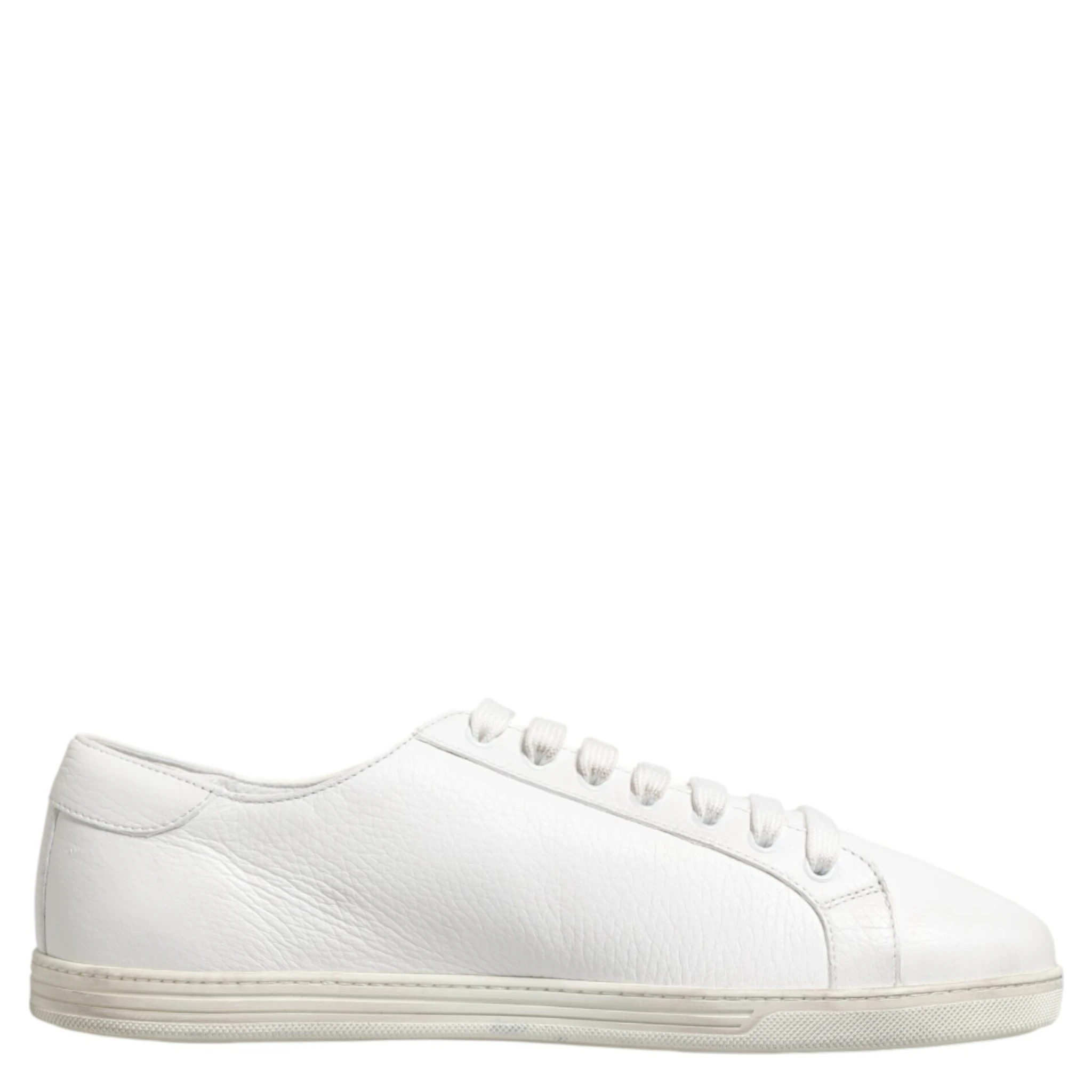 White Bianco Leather Men Low Top Sneakers Shoes