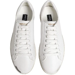 White Bianco Leather Men Low Top Sneakers Shoes