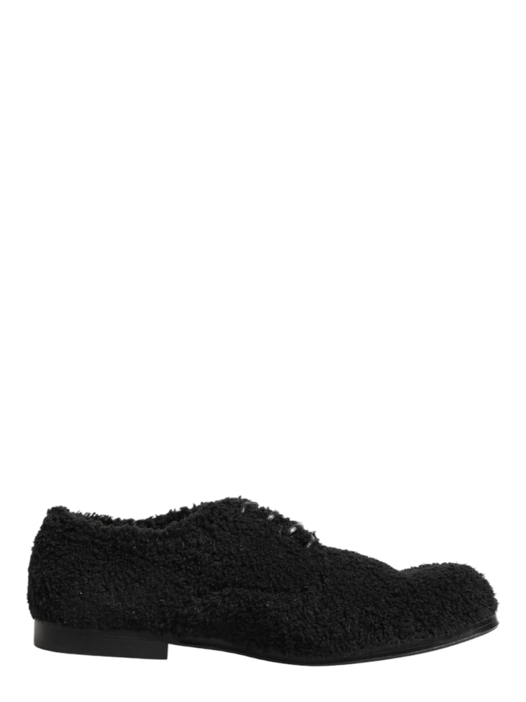 Men Black Riccio Shearling Dress Derby Shoes alternative