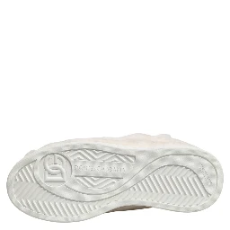 White Shearling Fur Bianco Low Top Sneakers Shoes
