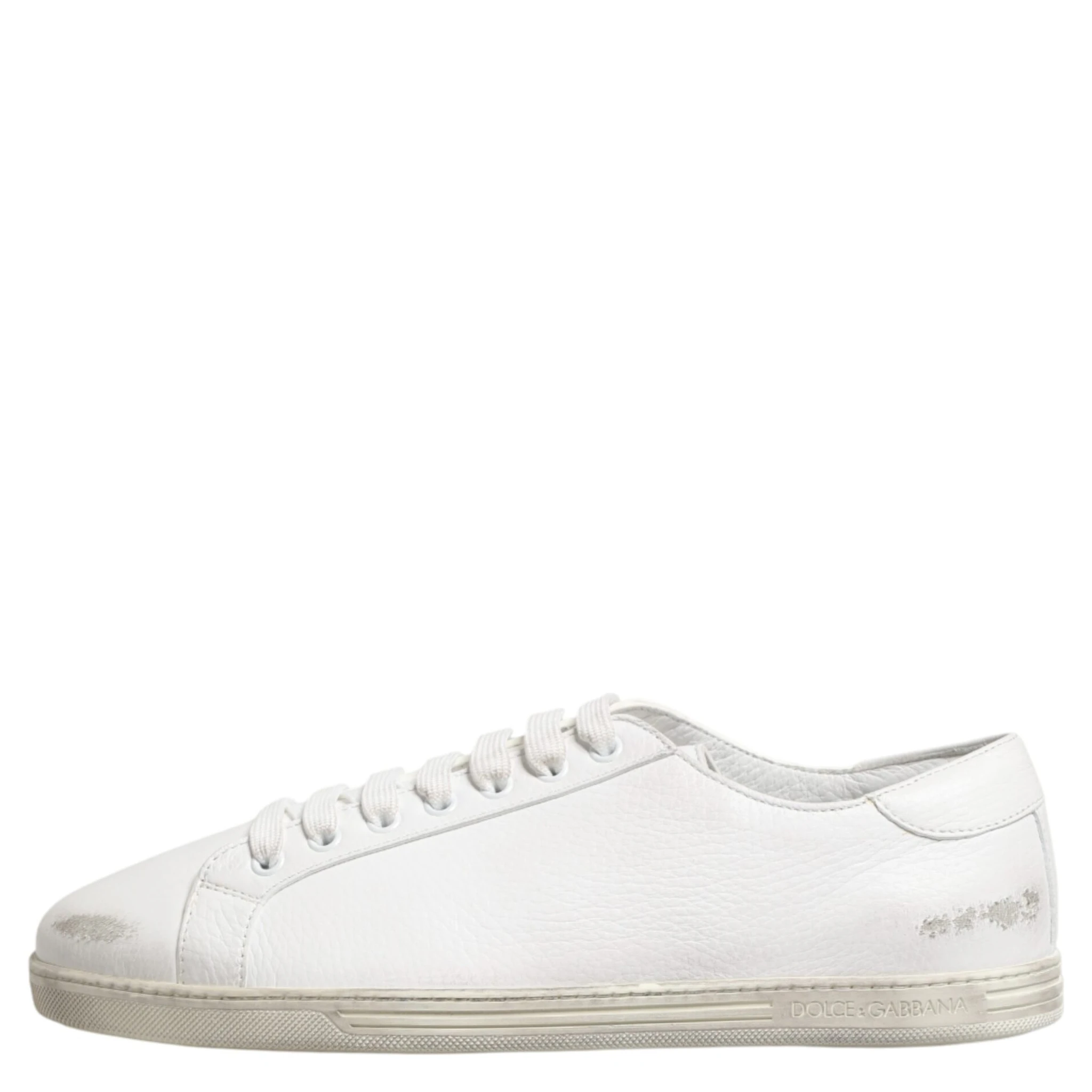 White Bianco Leather Men Low Top Sneakers Shoes