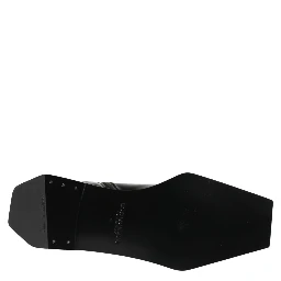 Black Leather Zip Closure Ankle Boots Shoes