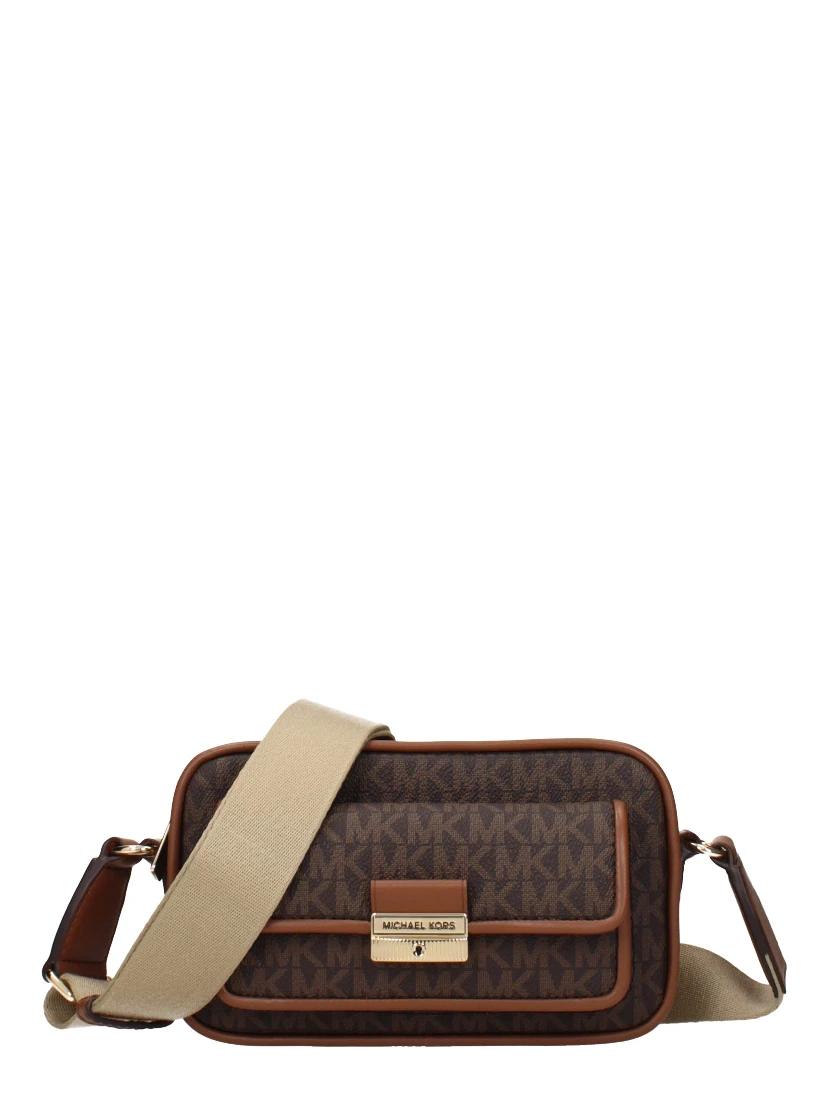 Brown Fabric Crossbody Bag