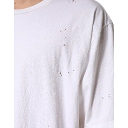 White Cotton Crewneck Short Sleeve T-Shirt