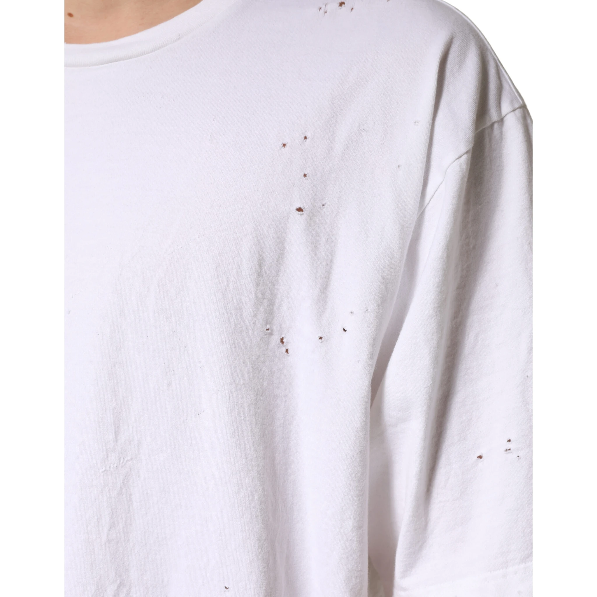 White Cotton Crewneck Short Sleeve T-Shirt
