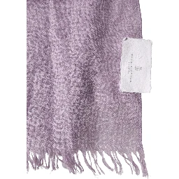 Purple Cashmere Silk Fringe Wrap 200cm x 95cm Scarf