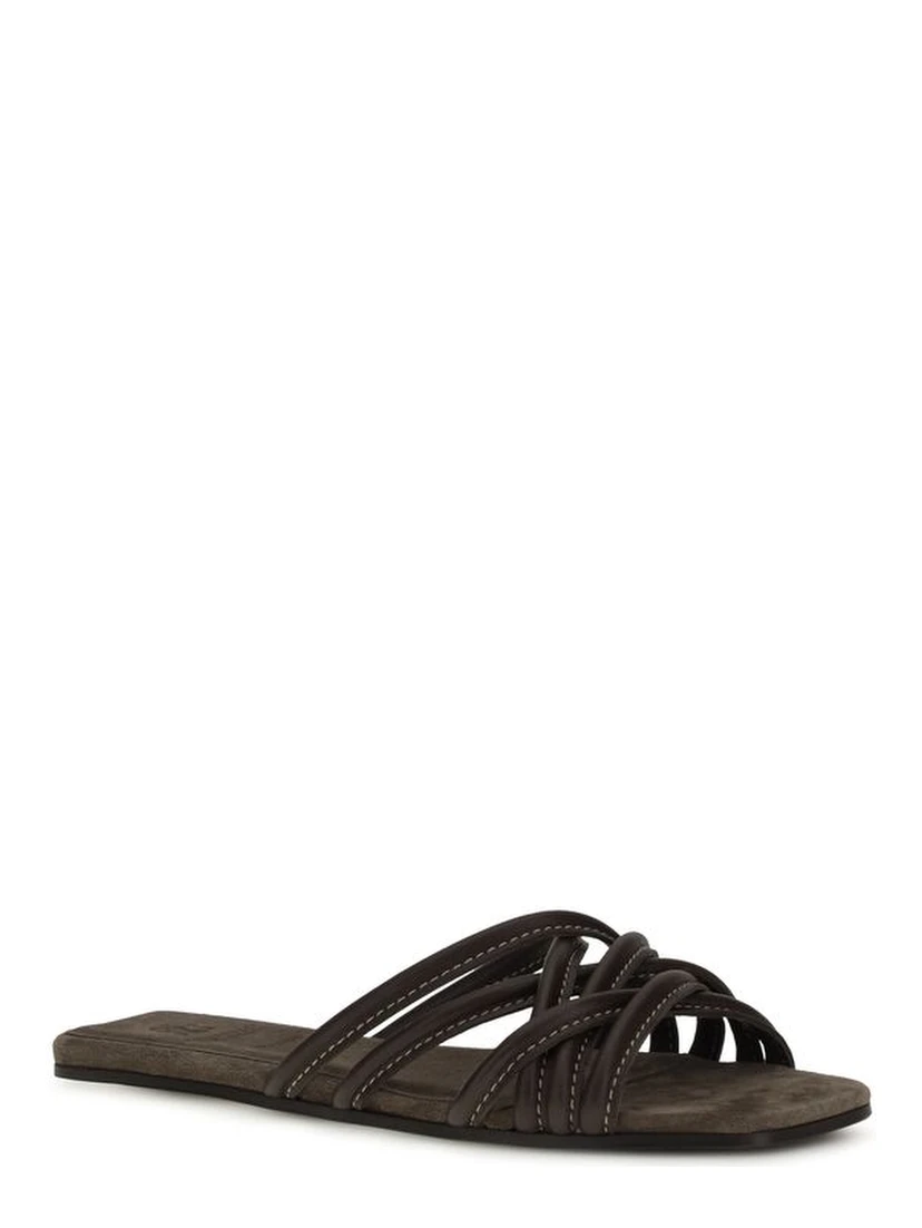 Brown Calf Leather Bos Taurus Sandals