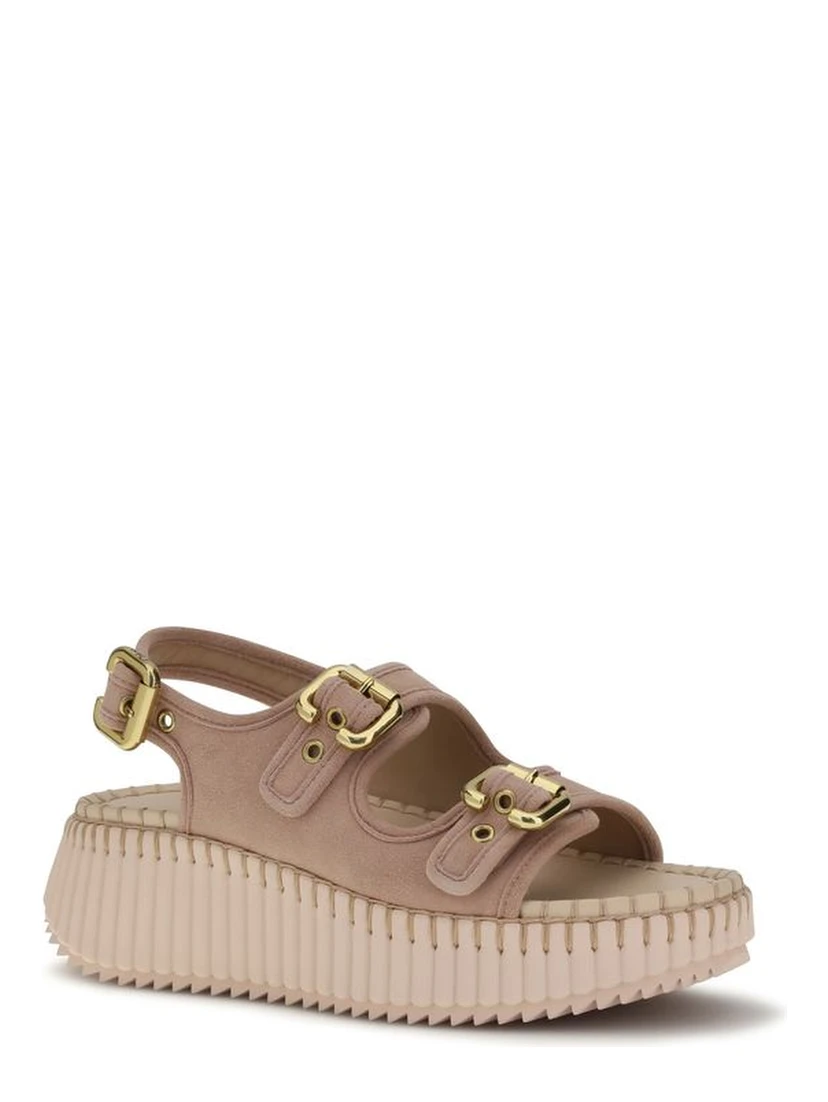Multicolor Calf Leather Bos Taurus Platform Sandals