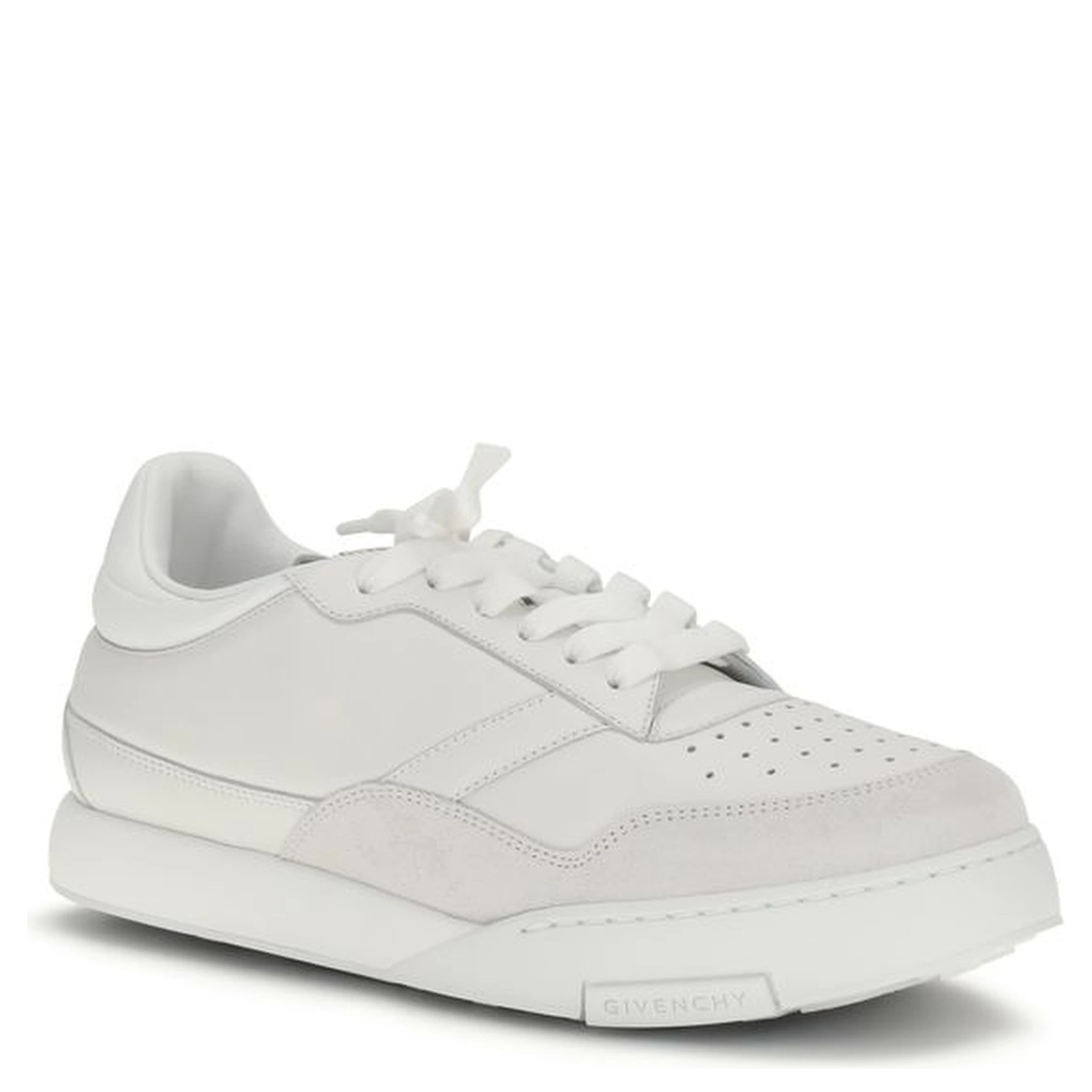 White Calf Leather Bos Taurus Low Top Sneakers