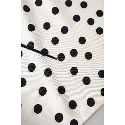 White Black Polka Dot Neck Wrap Foulard 165.5cmx32cm Scarf