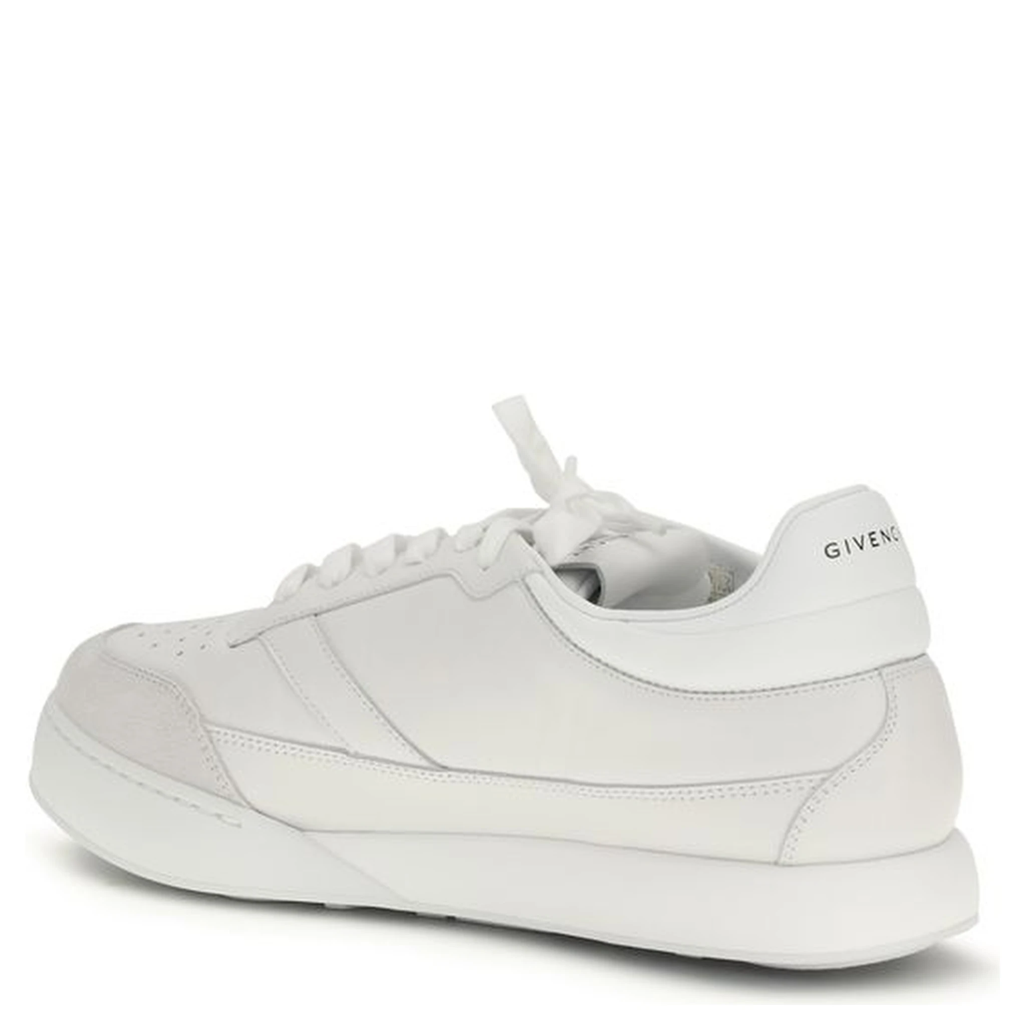 White Calf Leather Bos Taurus Low Top Sneakers