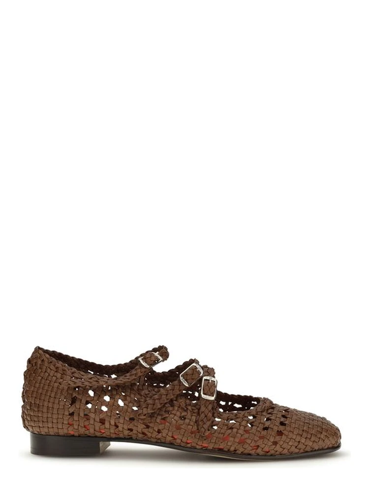 Brown Calf Leather Bos Taurus Ballet Flats