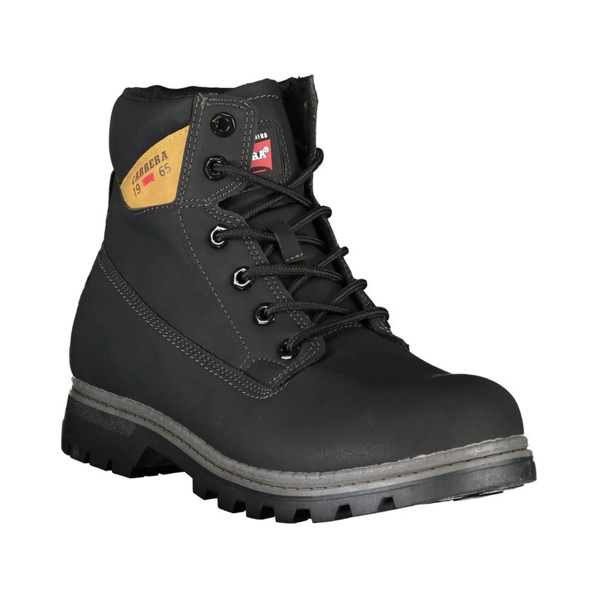 Black Polyurethane Men Ankle Boot
