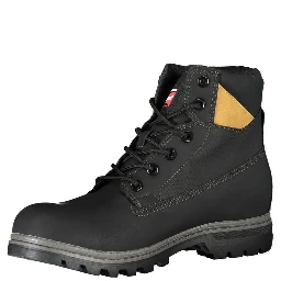Black Polyurethane Men Ankle Boot