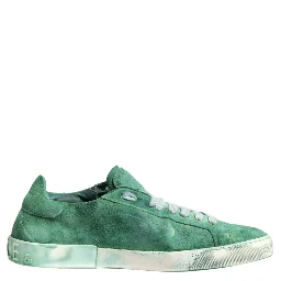 Green Suade DG Logo Sole Low Top Sneakers Shoes