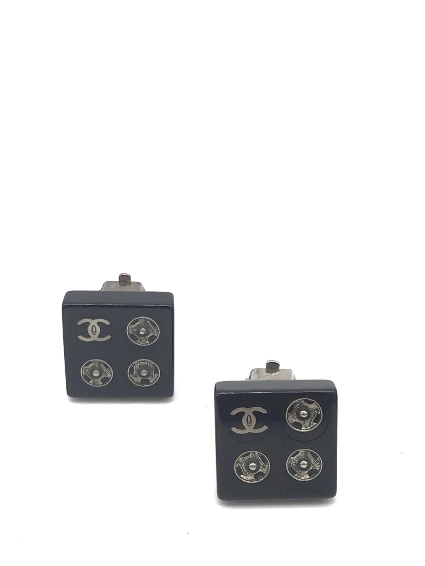 Coco Mark Square Clip-On Earrings