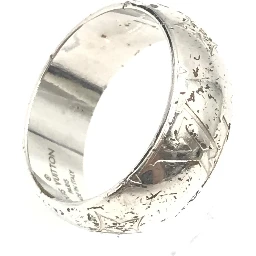 Silver-Tone Monogram Band Ring