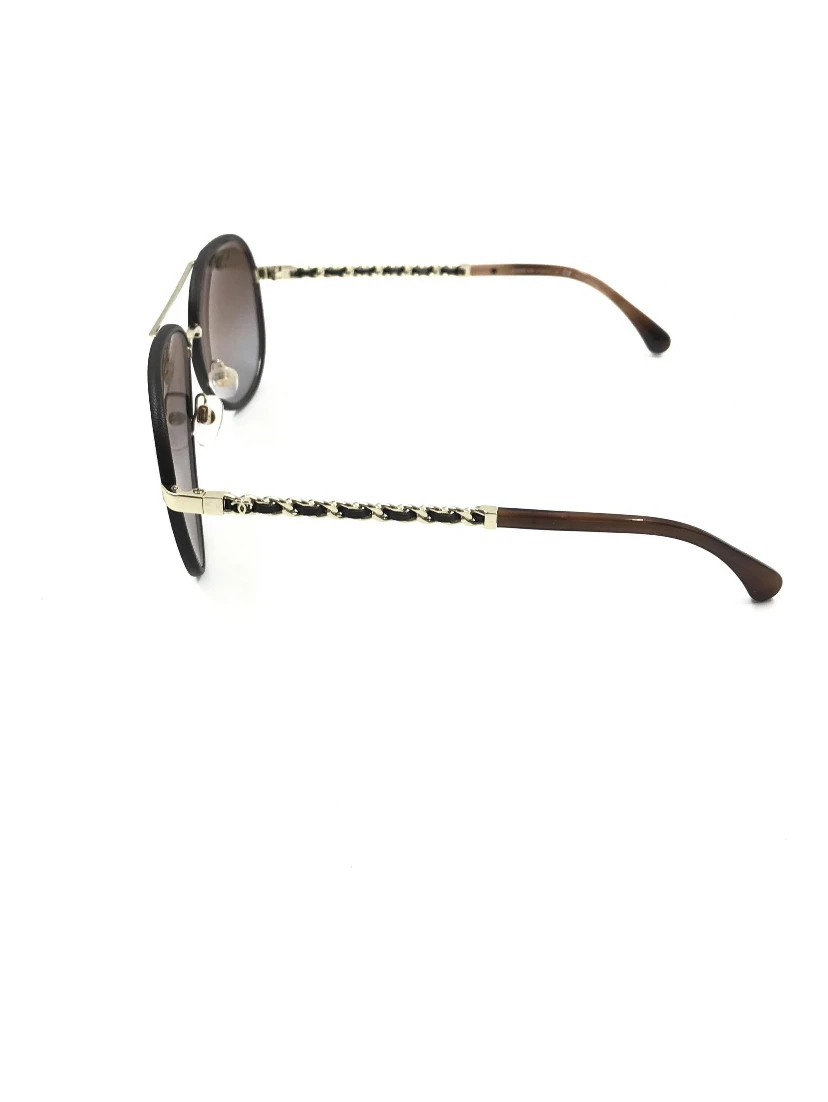 Gold And Black Polarized Aviator Sunglasses