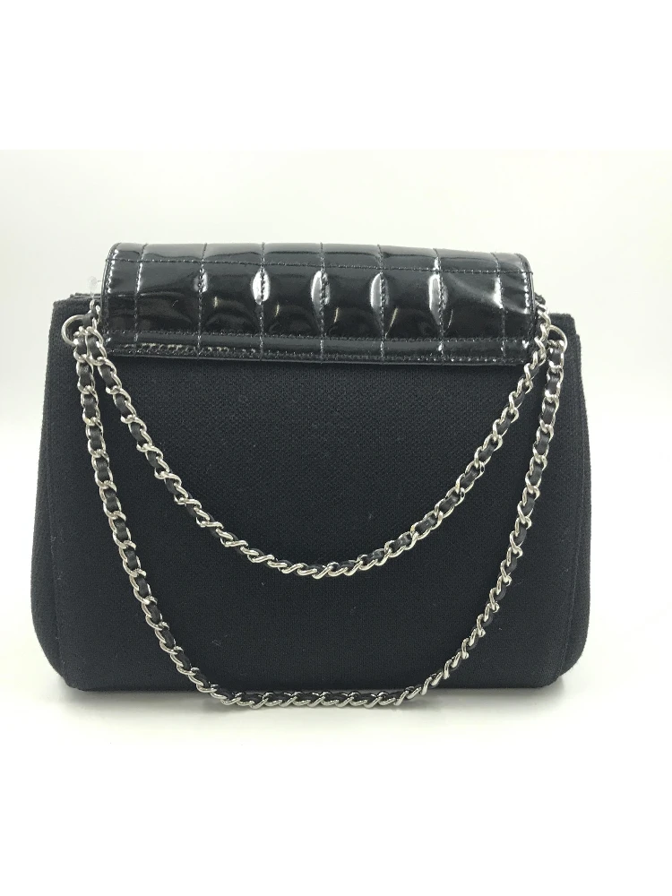 Chocolate Bar Patent Leather Shoulder Bag